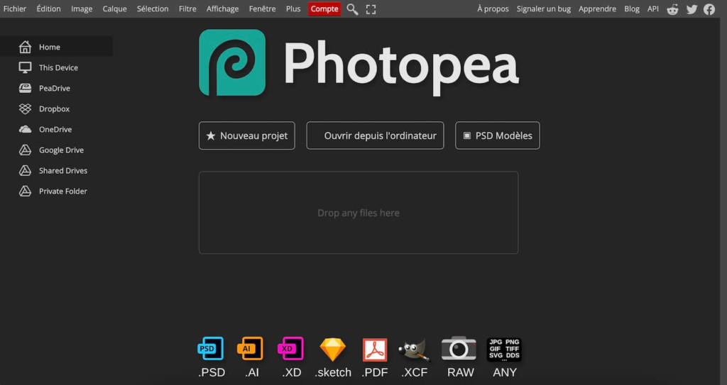 Photopea graphisme gratuit