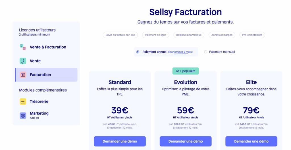 Sellsy pricing