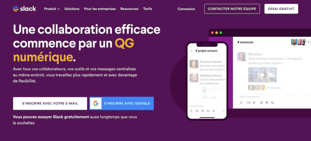 outil de communication Slack