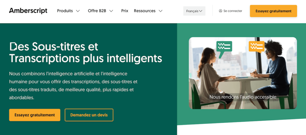 Amberscript transcription audio et sous-titres