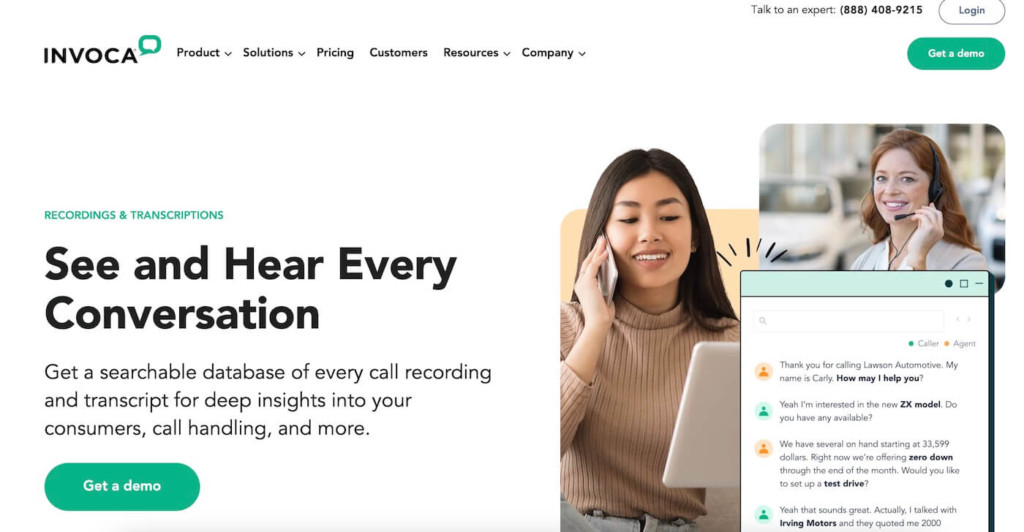 Invoca call tracking par IA