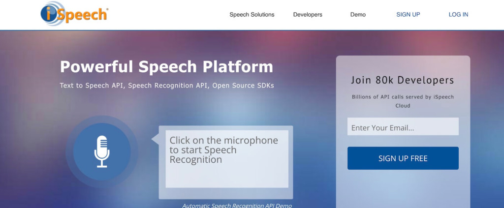 Ispeech reconnaissance vocale gratuite