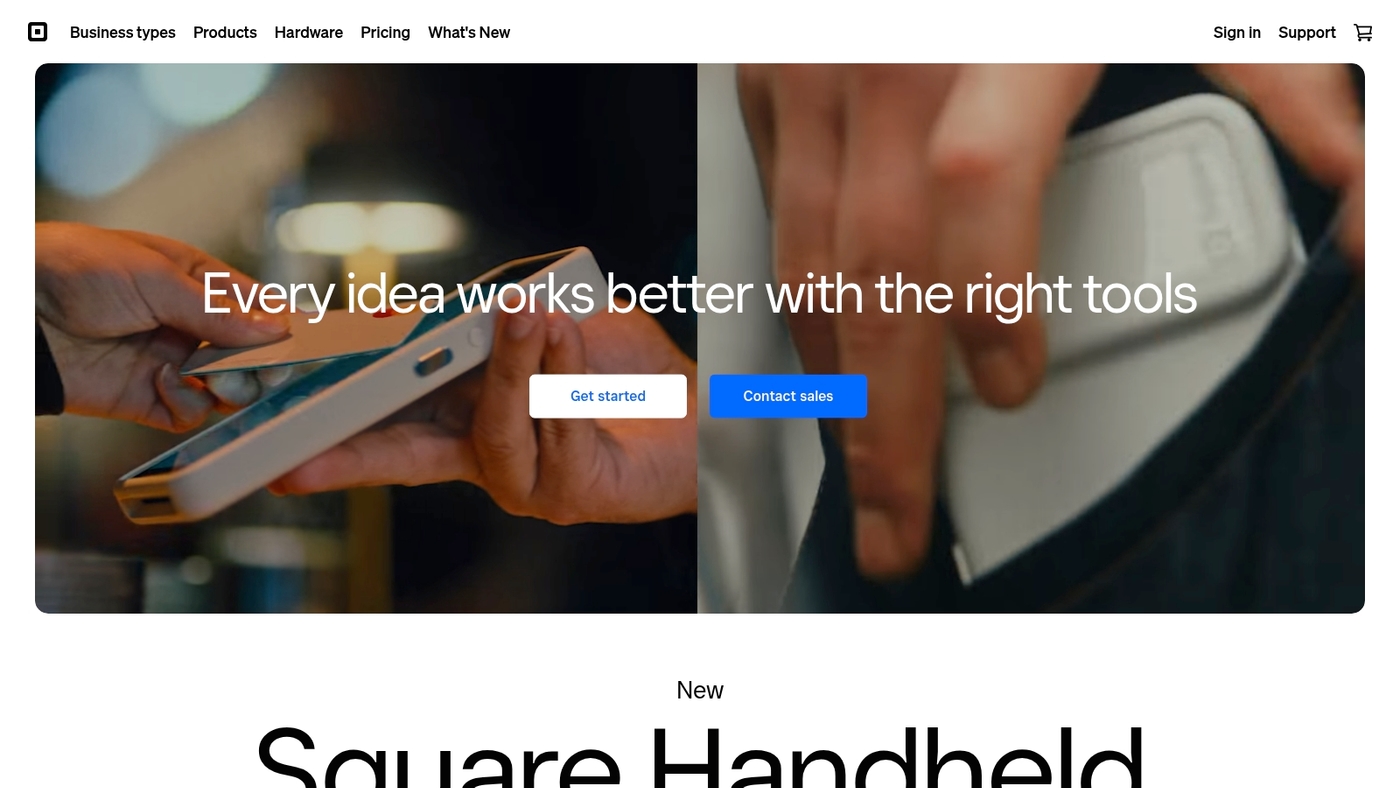 Screenshot of www.squareup.com
