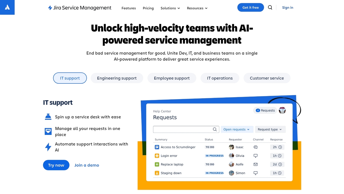 Screenshot of www.atlassian.com