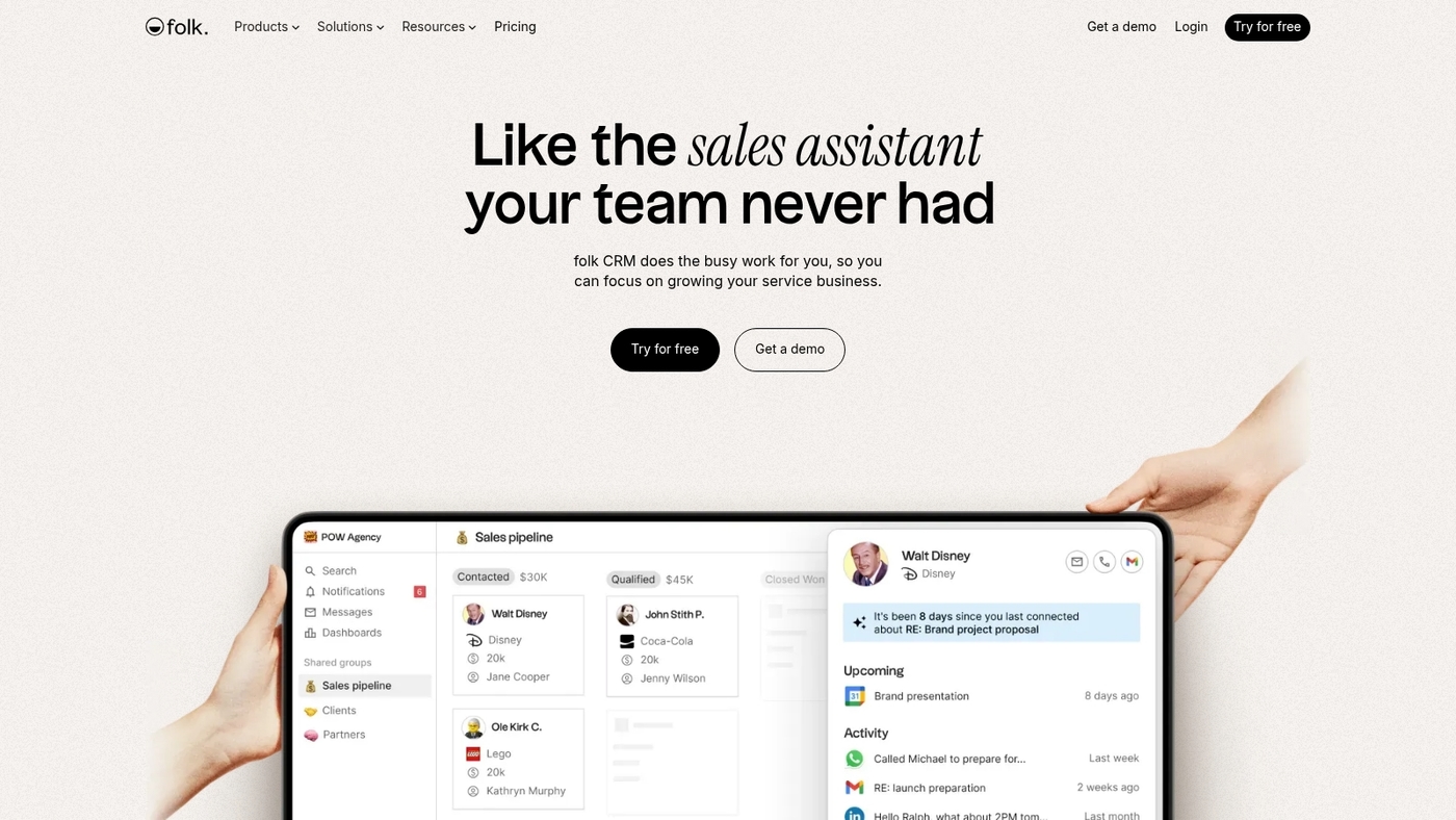 Screenshot of www.folk.app