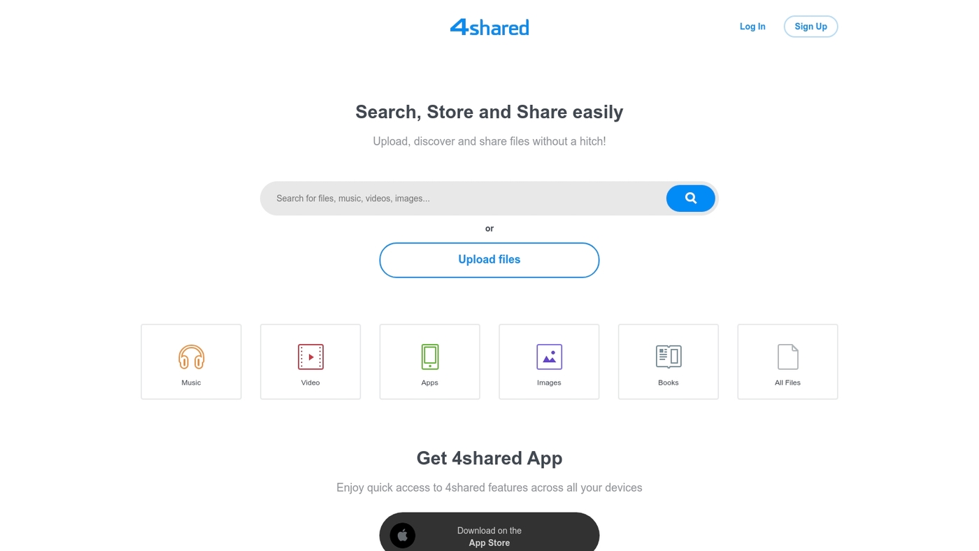 Screenshot of www.4shared.com