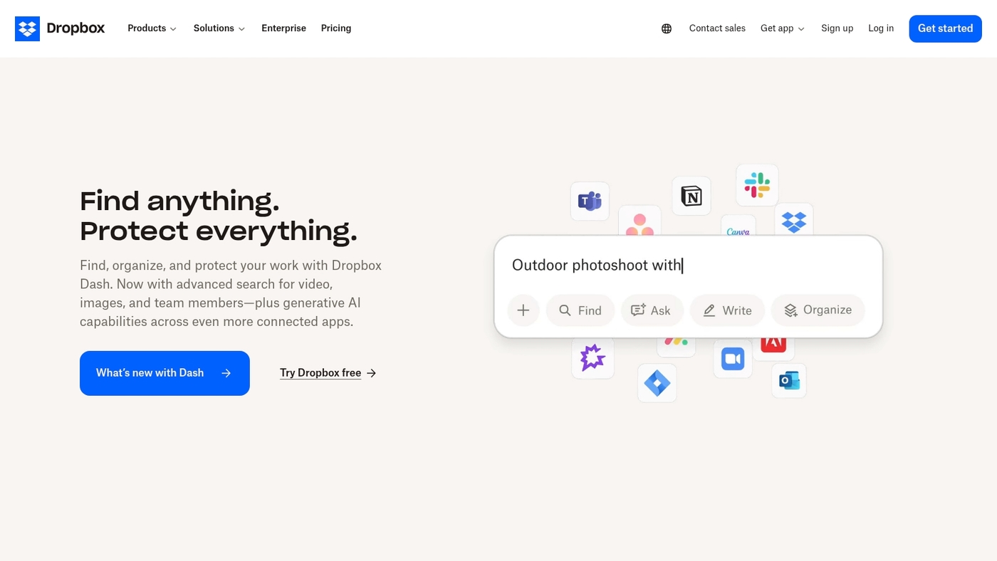 Screenshot of www.dropbox.com